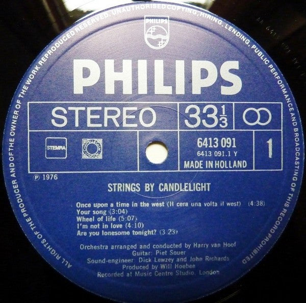 Harry van Hoof / Piet Souer : Strings By Candlelight (LP, Album)