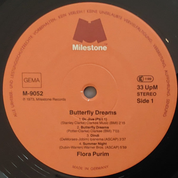 Flora Purim : Butterfly Dreams (LP, Album, RE)