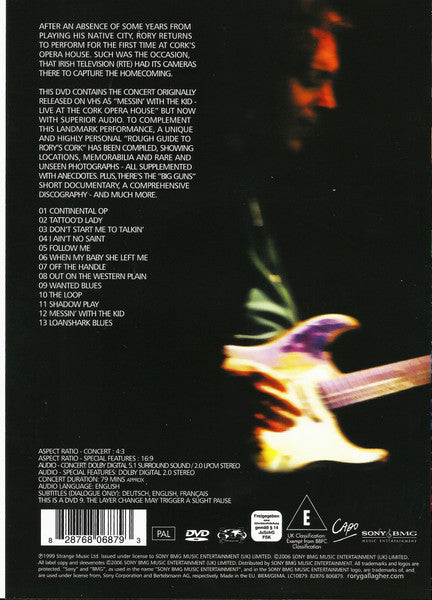 Rory Gallagher : Live At Cork Opera House (DVD-V, Multichannel, PAL)