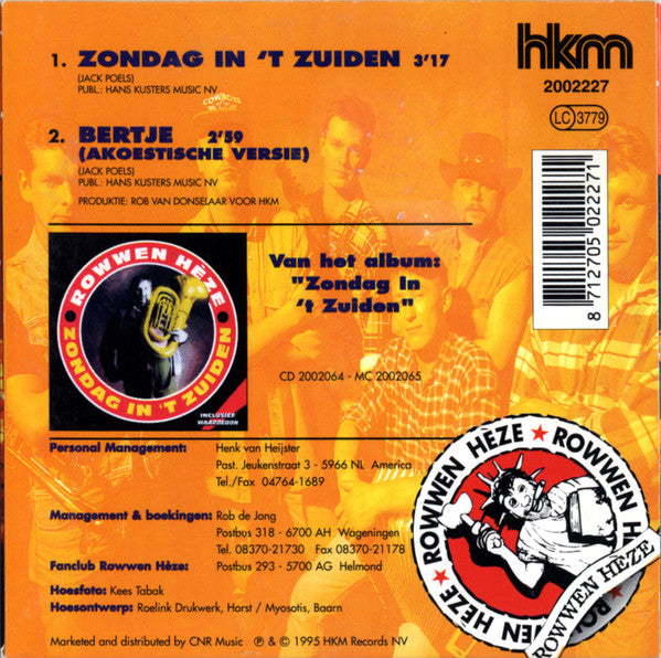 Rowwen Hèze : Zondag In 't Zuiden (CD, Single)