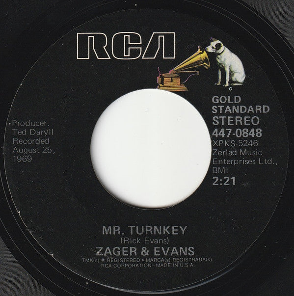 Zager & Evans : In The Year 2525 (Exordium & Terminus) (7", Single)