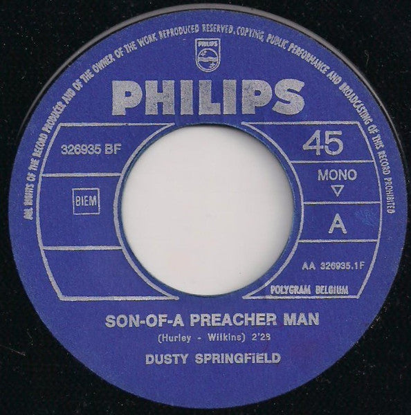 Dusty Springfield : Son-Of-A Preacher Man (7", Single, Mono)