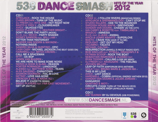 Various : 538 Dance Smash - Hits Of The Year 2012 (2xCD, Comp + CD, Comp, Mixed)
