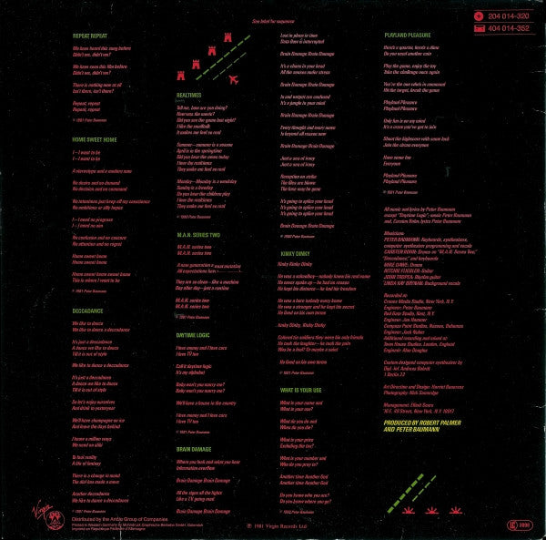 Peter Baumann : Repeat Repeat (LP, Album)