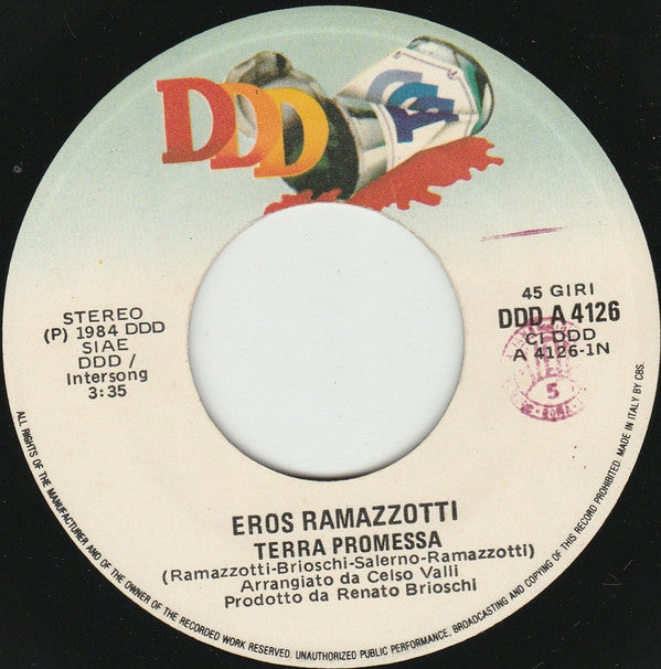 Eros Ramazzotti : Terra Promessa / Bella Storia (7")