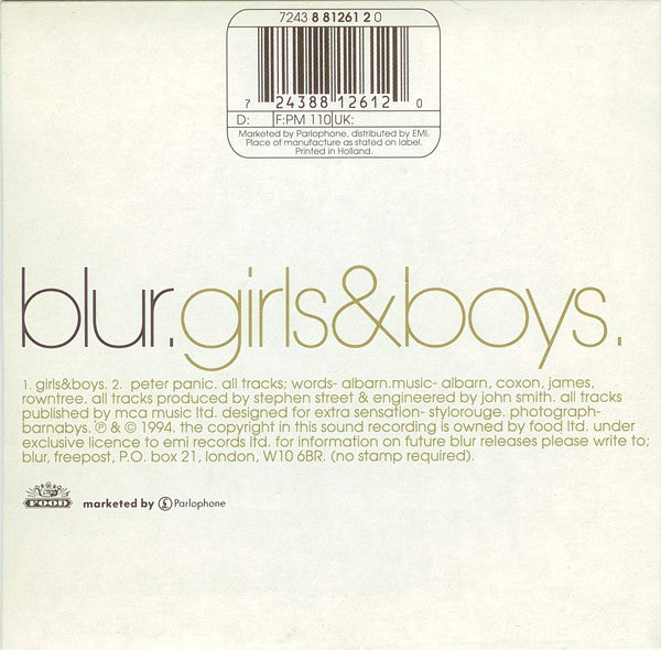 Blur : Girls & Boys (CD, Single)