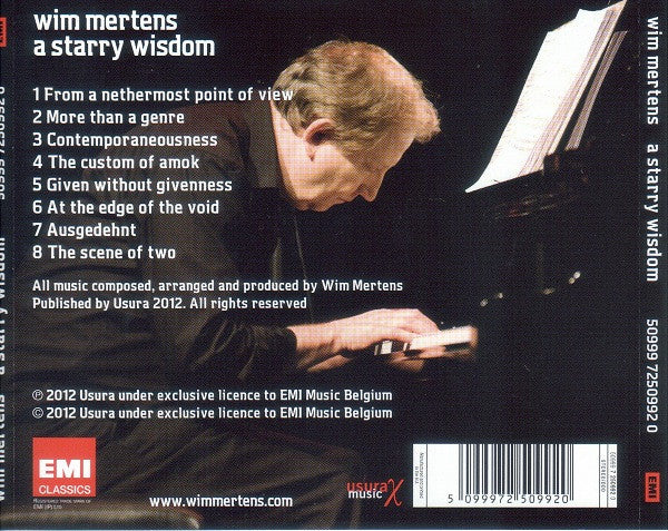 Wim Mertens : A Starry Wisdom (CD, Album)