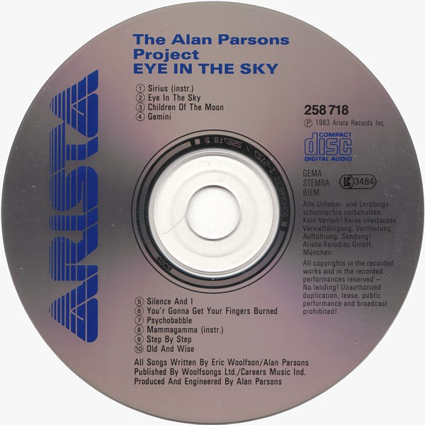 The Alan Parsons Project : Eye In The Sky (CD, Album, RE)