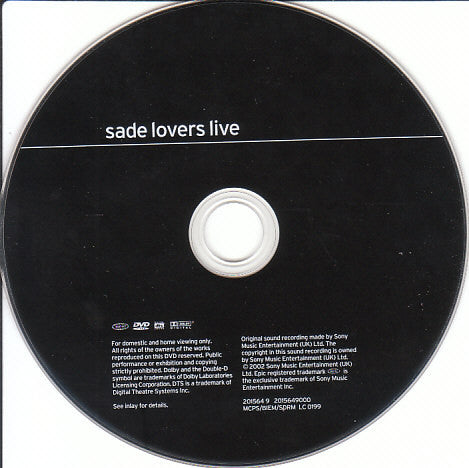 Sade : Lovers Live (DVD-V, Multichannel, PAL)