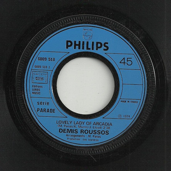 Demis Roussos : Lovely Lady Of Arcadia (7", Single)