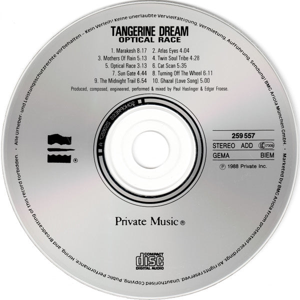 Tangerine Dream : Optical Race (CD, Album)