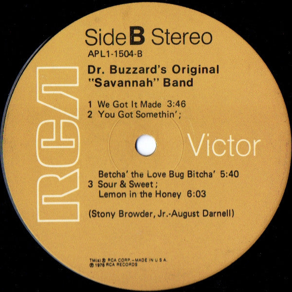 Dr. Buzzard's Original Savannah Band : Dr. Buzzard's Original "Savannah" Band (LP, Album)