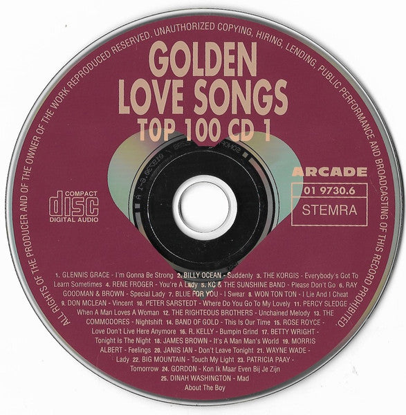 Various : Golden Love Songs Top 100 - Non Stop The Most Beautiful Love Songs (4xCD, Comp)
