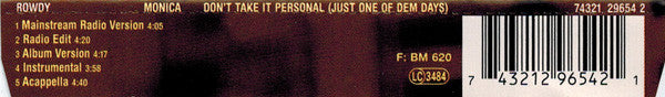 Monica : Don't Take It Personal (Just One Of Dem Days) (CD, Maxi)