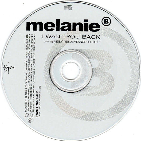 Melanie B featuring Missy Elliott : I Want You Back (CD, Single, Car)