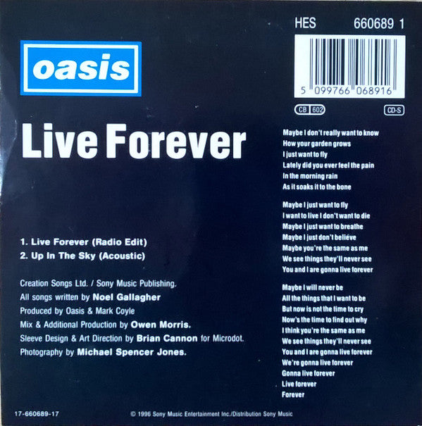 Oasis (2) : Live Forever (CD, Single)
