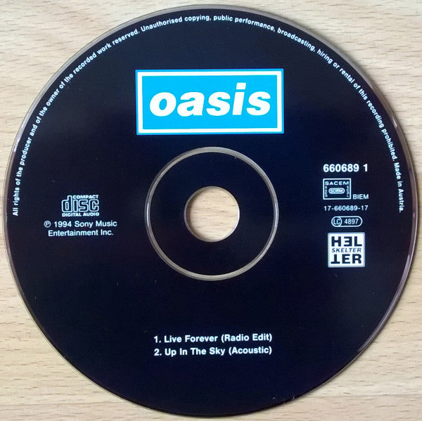 Oasis (2) : Live Forever (CD, Single)
