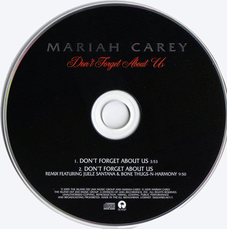 Mariah Carey : Don't Forget About Us (CD, Single, Car)