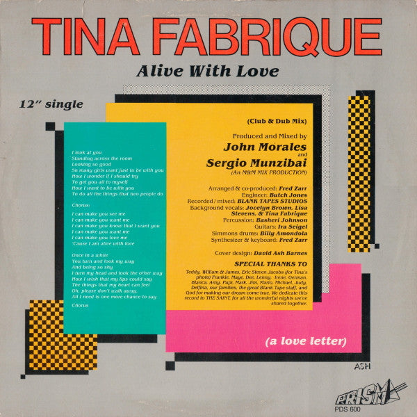 Tina Fabrique : Alive With Love (A Love Letter) (12")