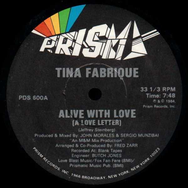 Tina Fabrique : Alive With Love (A Love Letter) (12")