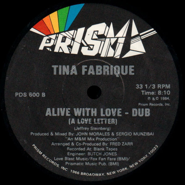 Tina Fabrique : Alive With Love (A Love Letter) (12")
