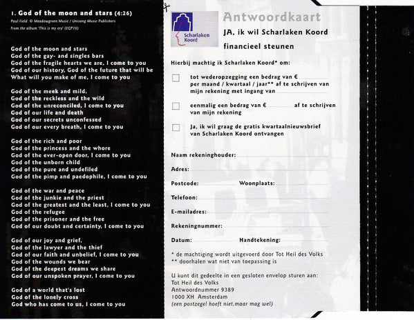 Kees Kraayenoord : God Of The Moon And Stars (CD, Single)