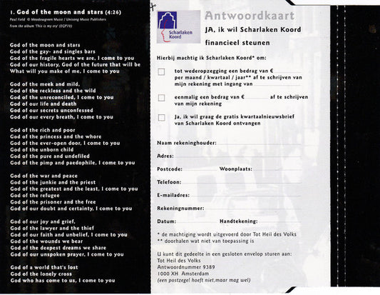Kees Kraayenoord : God Of The Moon And Stars (CD, Single)