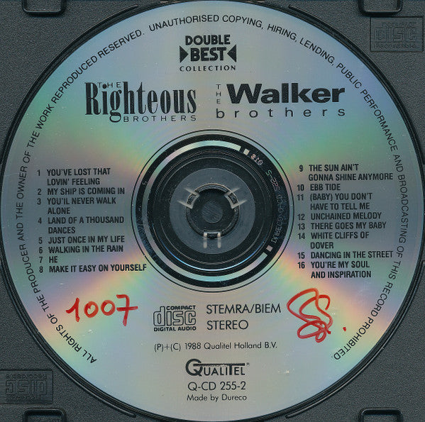 The Righteous Brothers, The Walker Brothers : Double Best Of (CD, Album, Comp, RM)