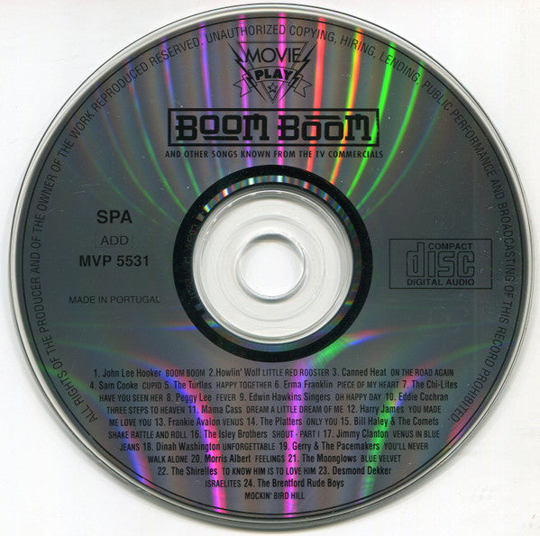 Various : Boom Boom And Other Songs From The TV Commercials (CD, Comp)