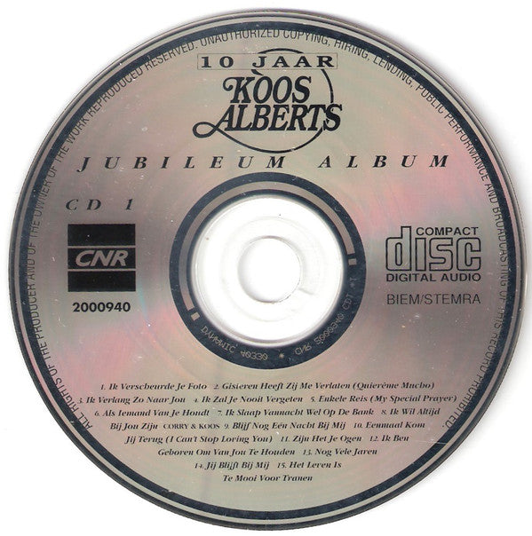 Koos Alberts : 10 Jaar  Koos Alberts • Jubileum Album (2xCD, Comp)