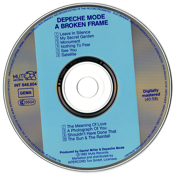 Depeche Mode : A Broken Frame (CD, Album, RE, RP)