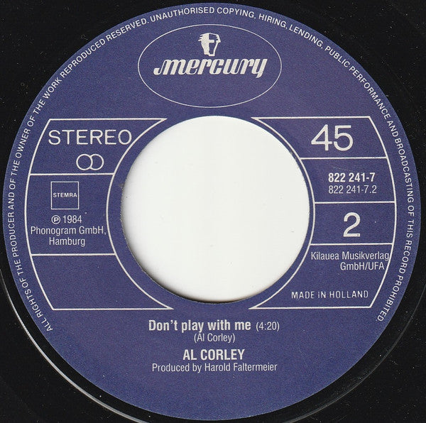 Al Corley : Square Rooms (7", Single)