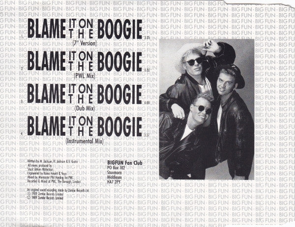 Big Fun : Blame It On The Boogie (CD, Maxi)