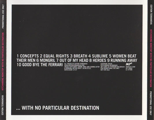Terranova : Hitchhiking Nonstop With No Particular Destination (CD, Album, Promo)