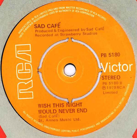 Sad Café : Every Day Hurts (7", Single)