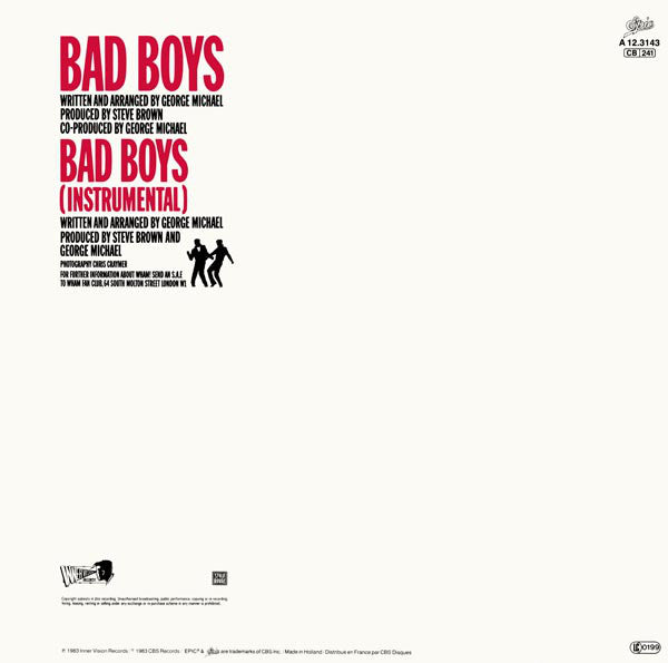 Wham! : Bad Boys (12", Maxi)