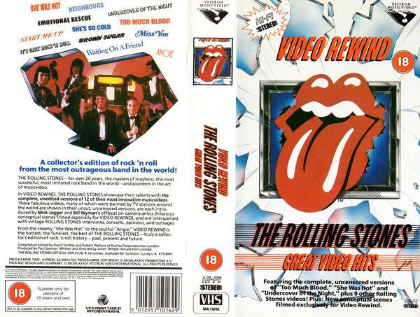 The Rolling Stones : Video Rewind - Great Video Hits (VHS, PAL)