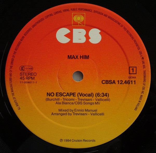 Max-Him : No Escape (12", Maxi)