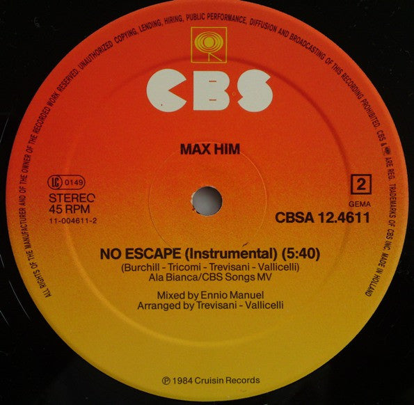 Max-Him : No Escape (12", Maxi)