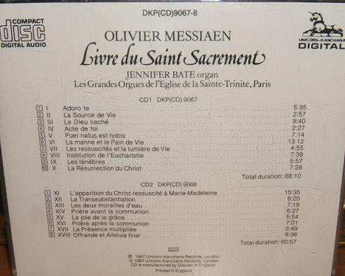 Olivier Messiaen, Jennifer Bate : Livre Du Saint Sacrement (2xCD, Album)
