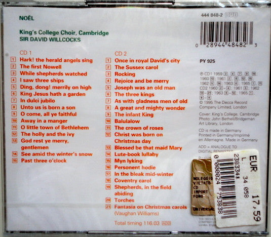 King's College Choir, Cambridge* : Noël – Christmas At King's. 35 Favourite Carols / Fantasia On Christmas Carols (2xCD, Comp)