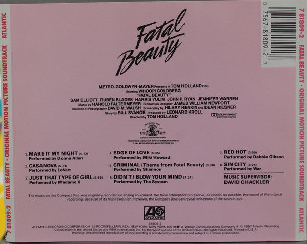 Various : Fatal Beauty (Original Motion Picture Soundtrack) (CD, Comp)