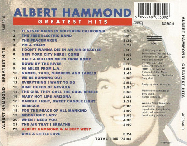 Albert Hammond : Greatest Hits (2xCD, Comp)