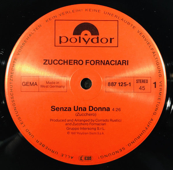 Zucchero : Senza Una Donna (12", Maxi)