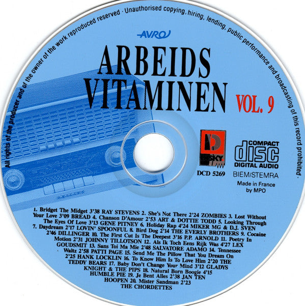Various : Avro Arbeidsvitaminen Volume 9 (CD, Comp)
