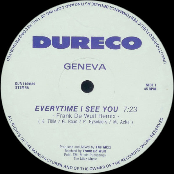 Geneva : Everytime I See You (12")