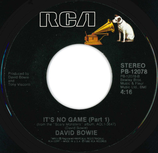 David Bowie : Ashes To Ashes (7", Single, Styrene)