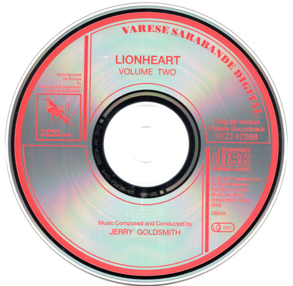 Jerry Goldsmith : Lionheart Volume Two (Original Soundtrack) (CD, Album, RE)