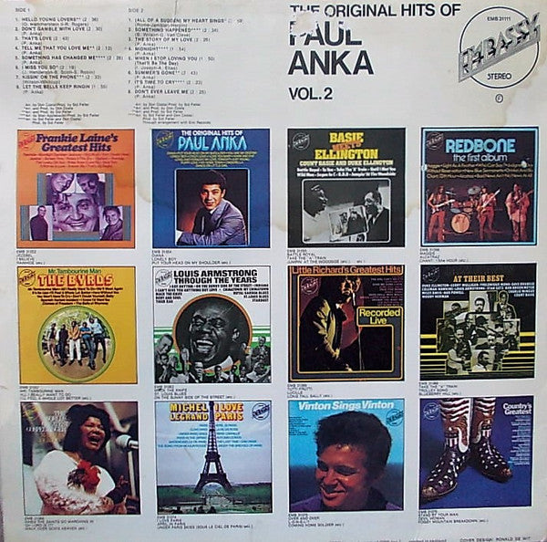 Paul Anka : The Original Hits Of Paul Anka Vol. 2 (LP, Comp)