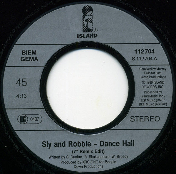 Sly & Robbie : Dance Hall (7", Single)